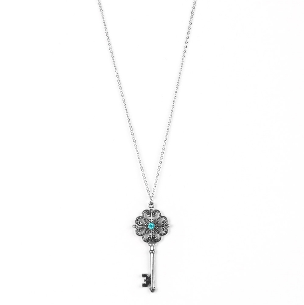 Silver w blue gem necklace